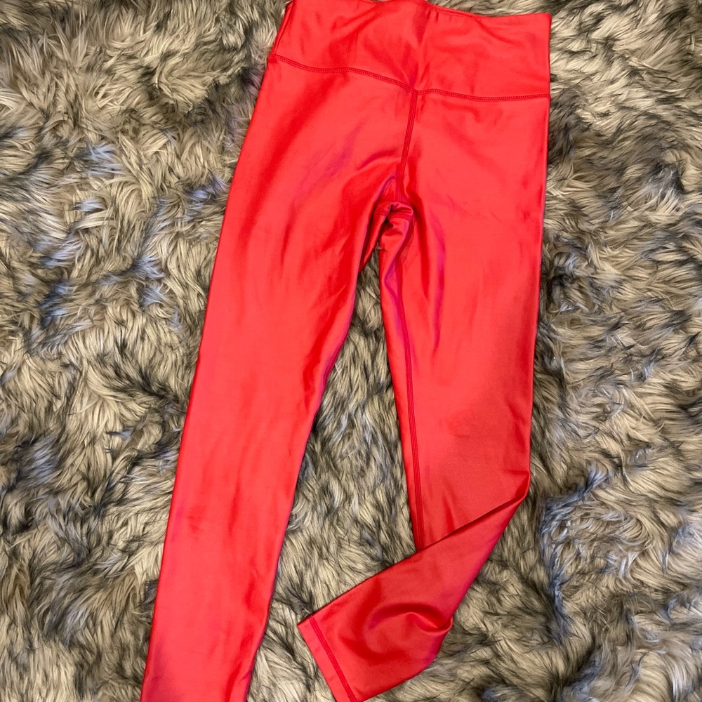 Zyia active Metallic scarlet red leggings 7/8